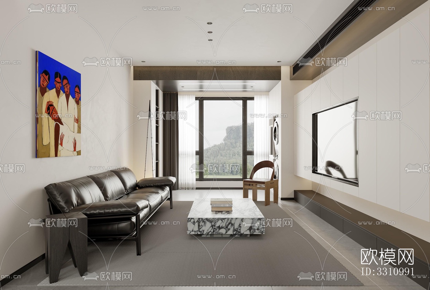 现代客餐厅效果图下载（渲染图1）