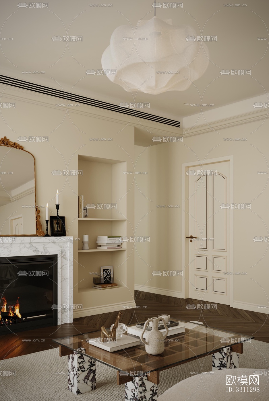 现代客餐厅效果图下载（渲染图5）