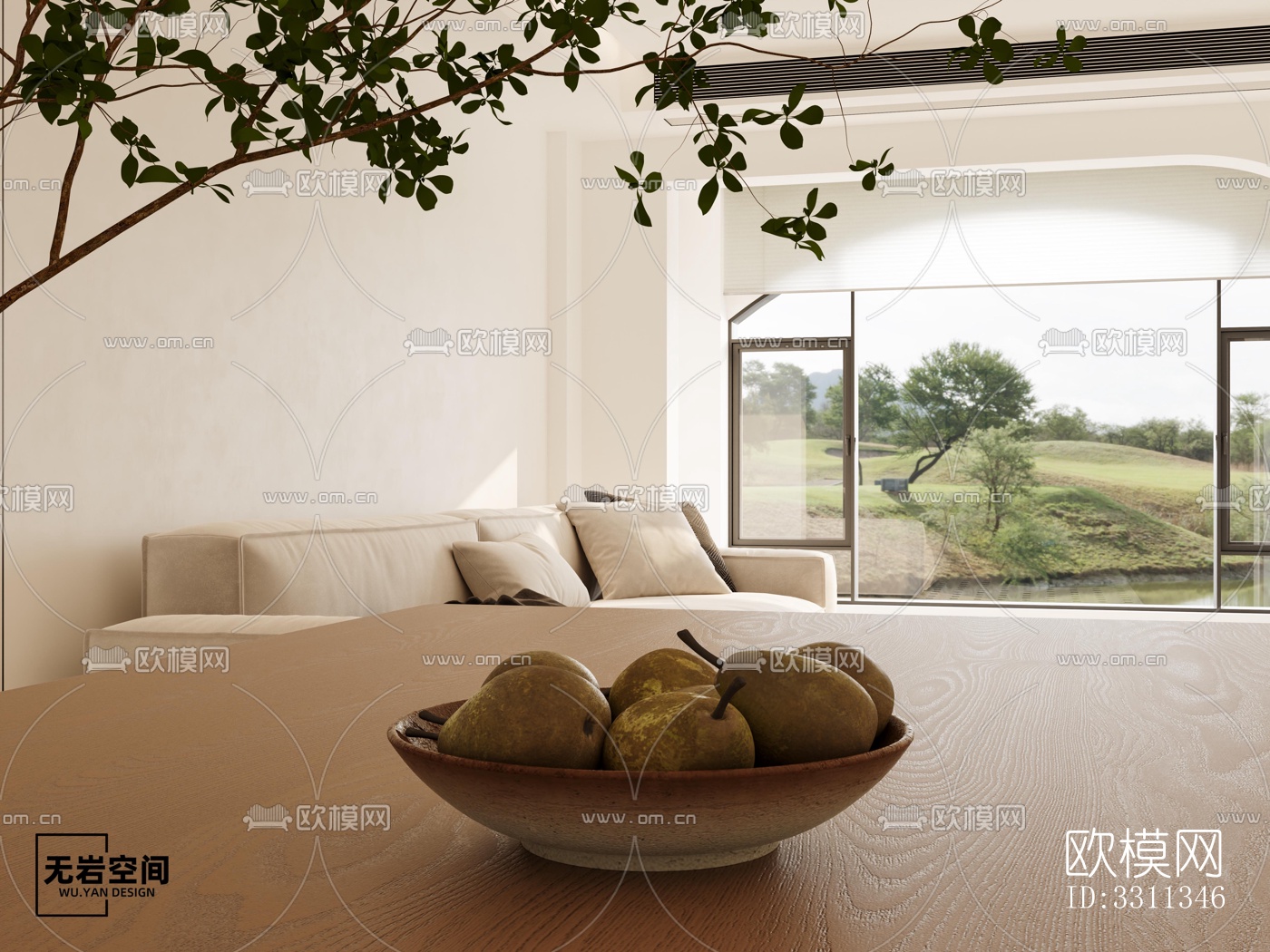 现代客餐厅效果图下载（渲染图2）