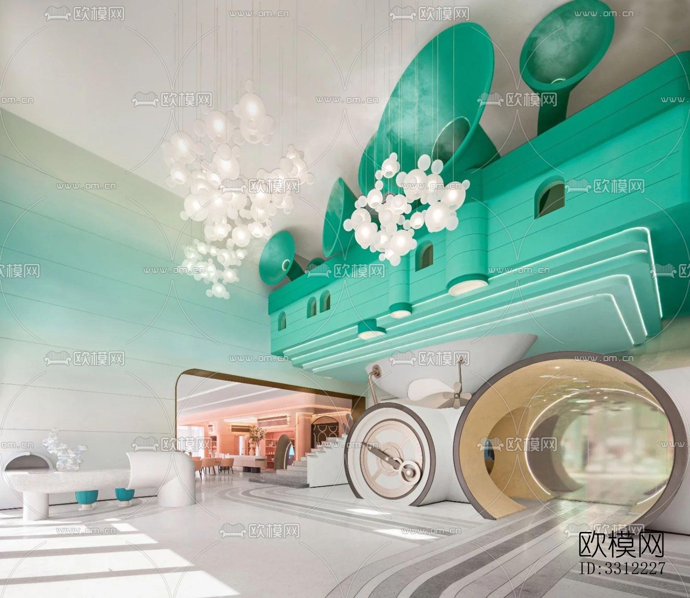 现代幼儿园效果图下载（渲染图2）