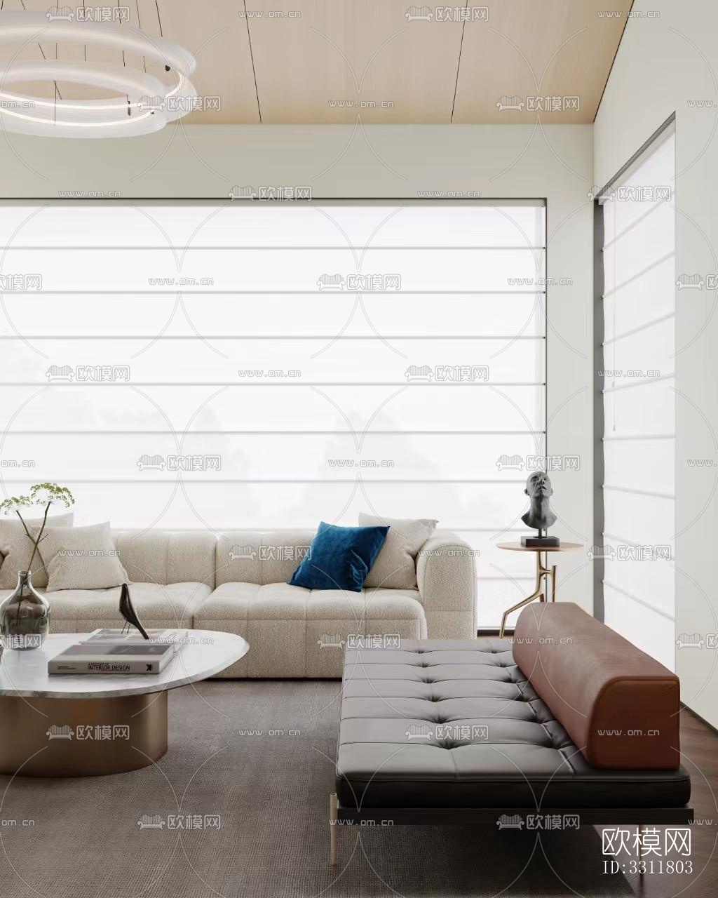 现代客餐厅效果图下载（渲染图6）