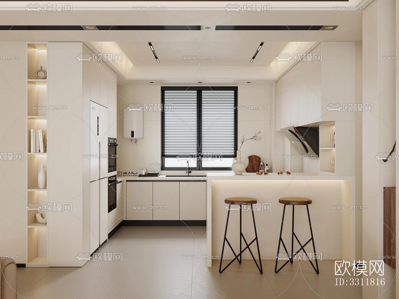 现代客餐厅效果图下载（渲染图7）