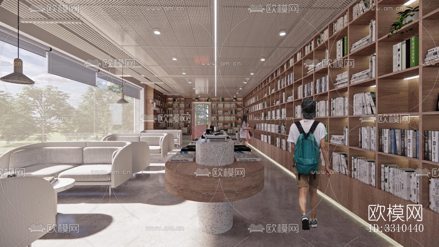 现代图书馆效果图下载（渲染图3）