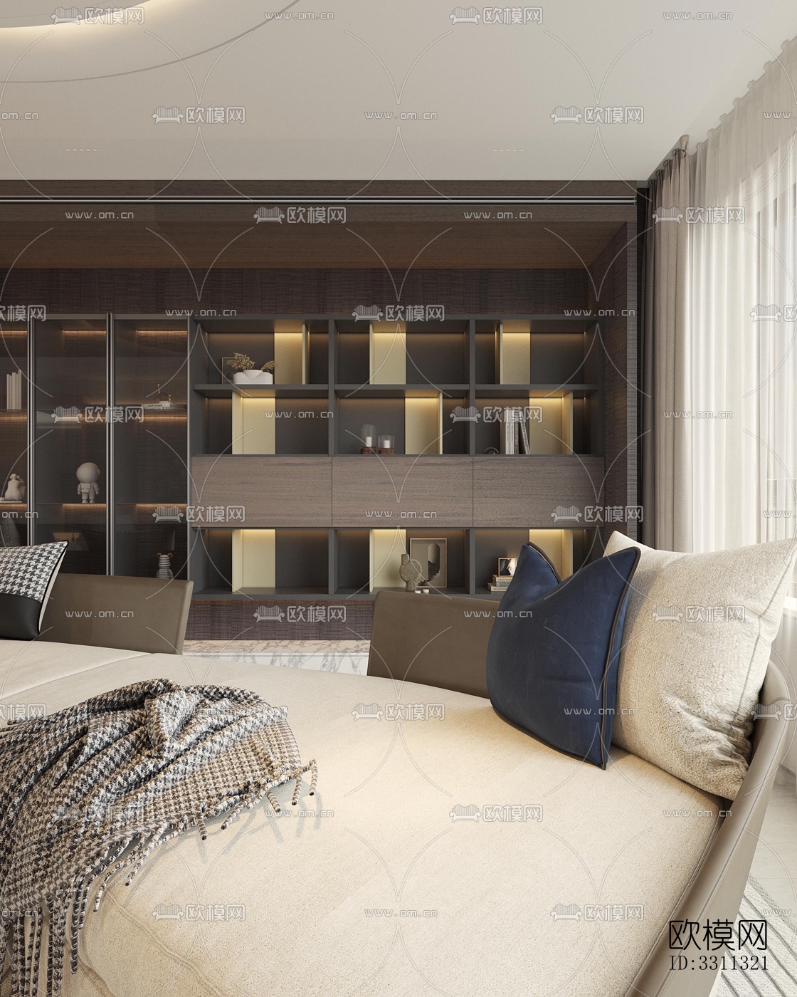 现代客餐厅效果图下载（渲染图5）