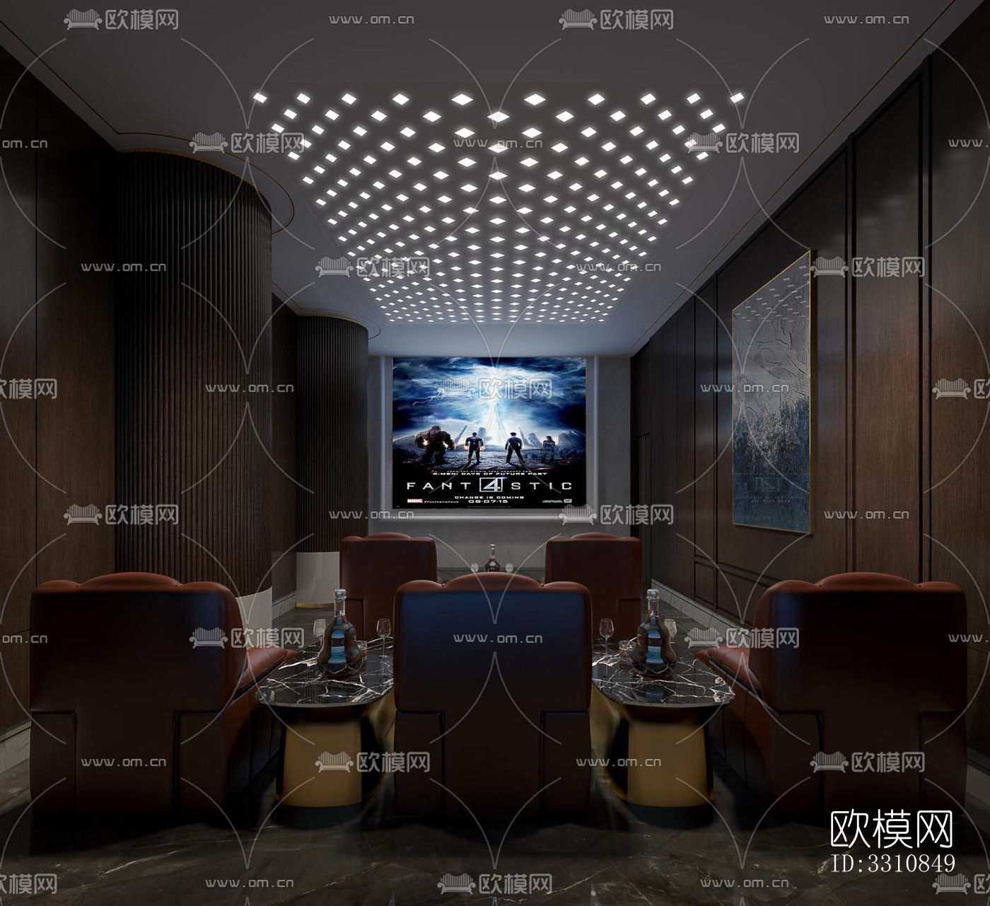 现代客餐厅效果图下载（渲染图12）