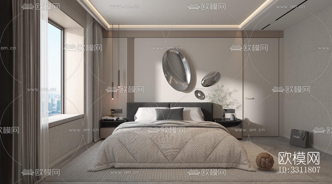 现代客餐厅效果图下载（渲染图6）