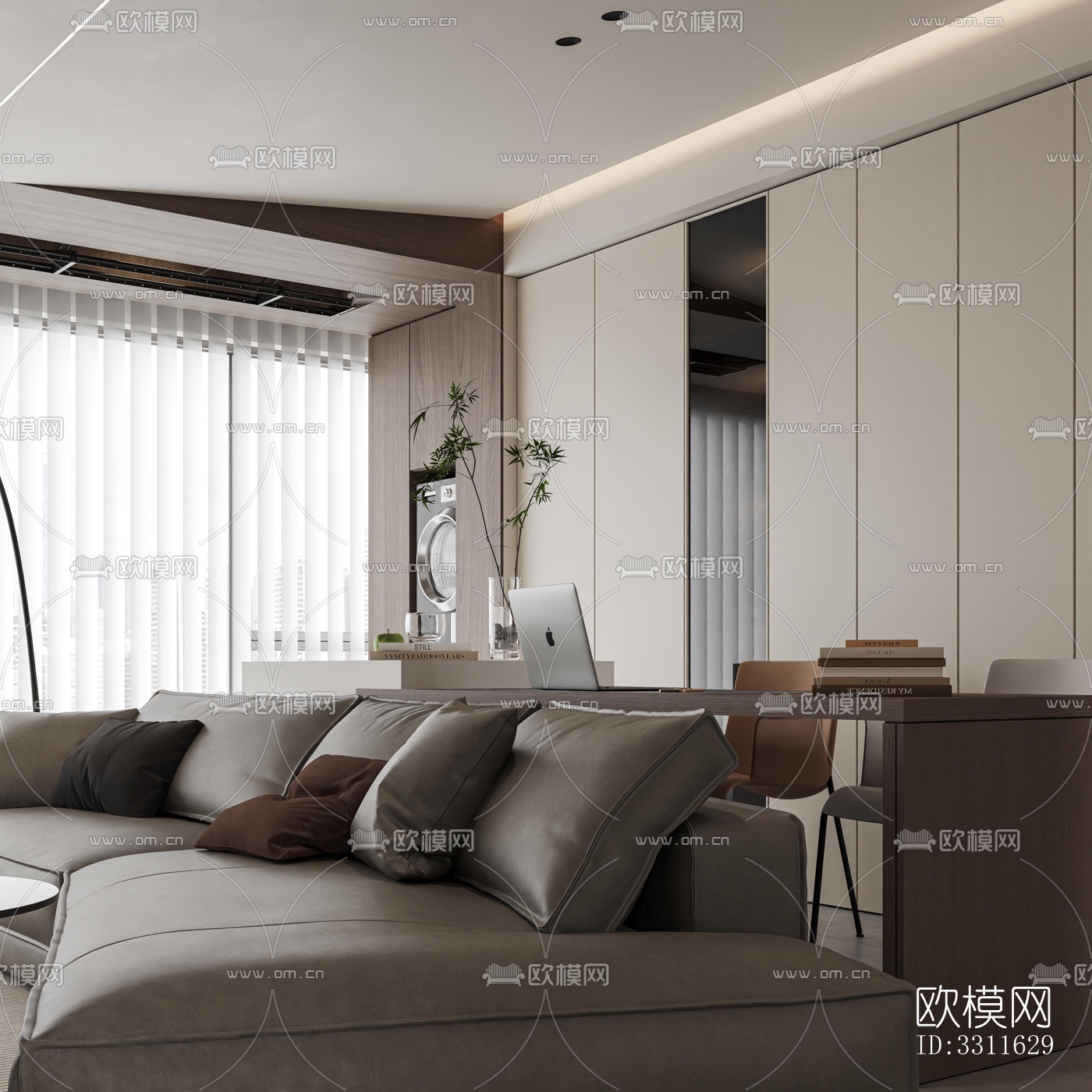 现代客餐厅效果图下载（渲染图5）