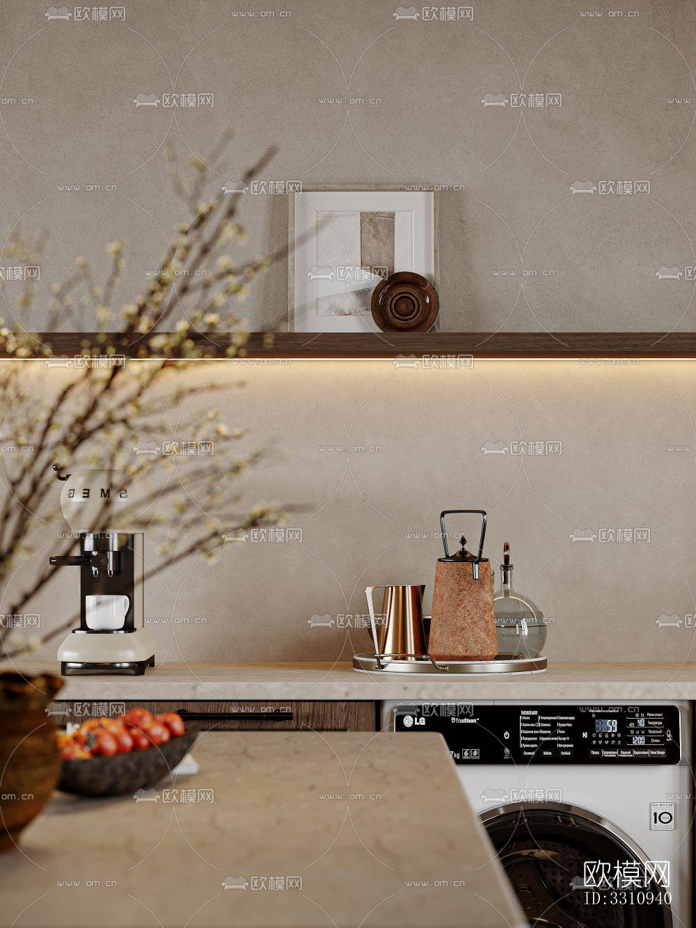 现代客餐厅效果图下载（渲染图5）