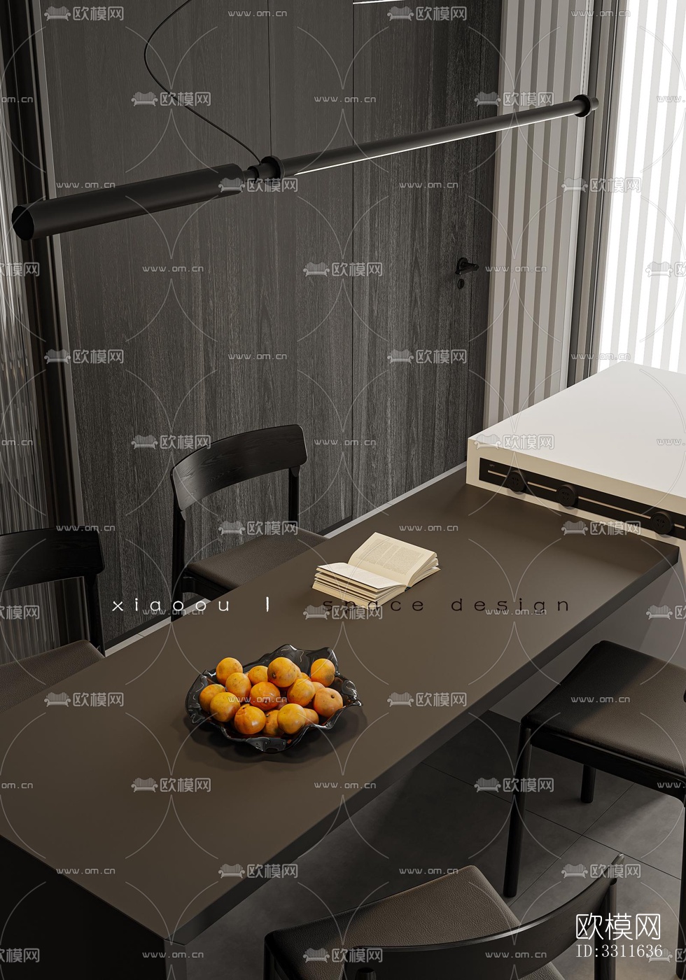 现代客餐厅效果图下载（渲染图1）