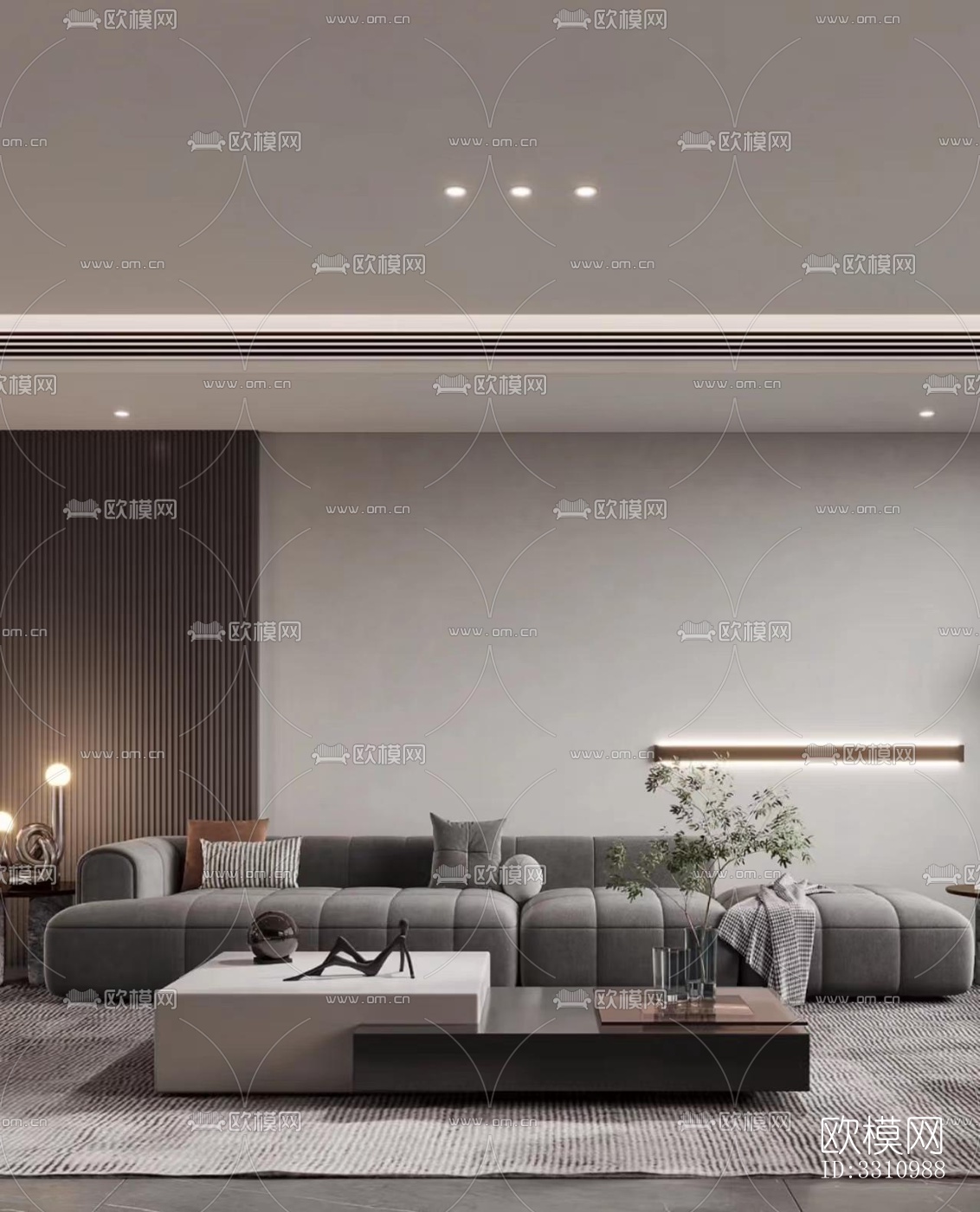 现代客餐厅效果图下载（渲染图4）