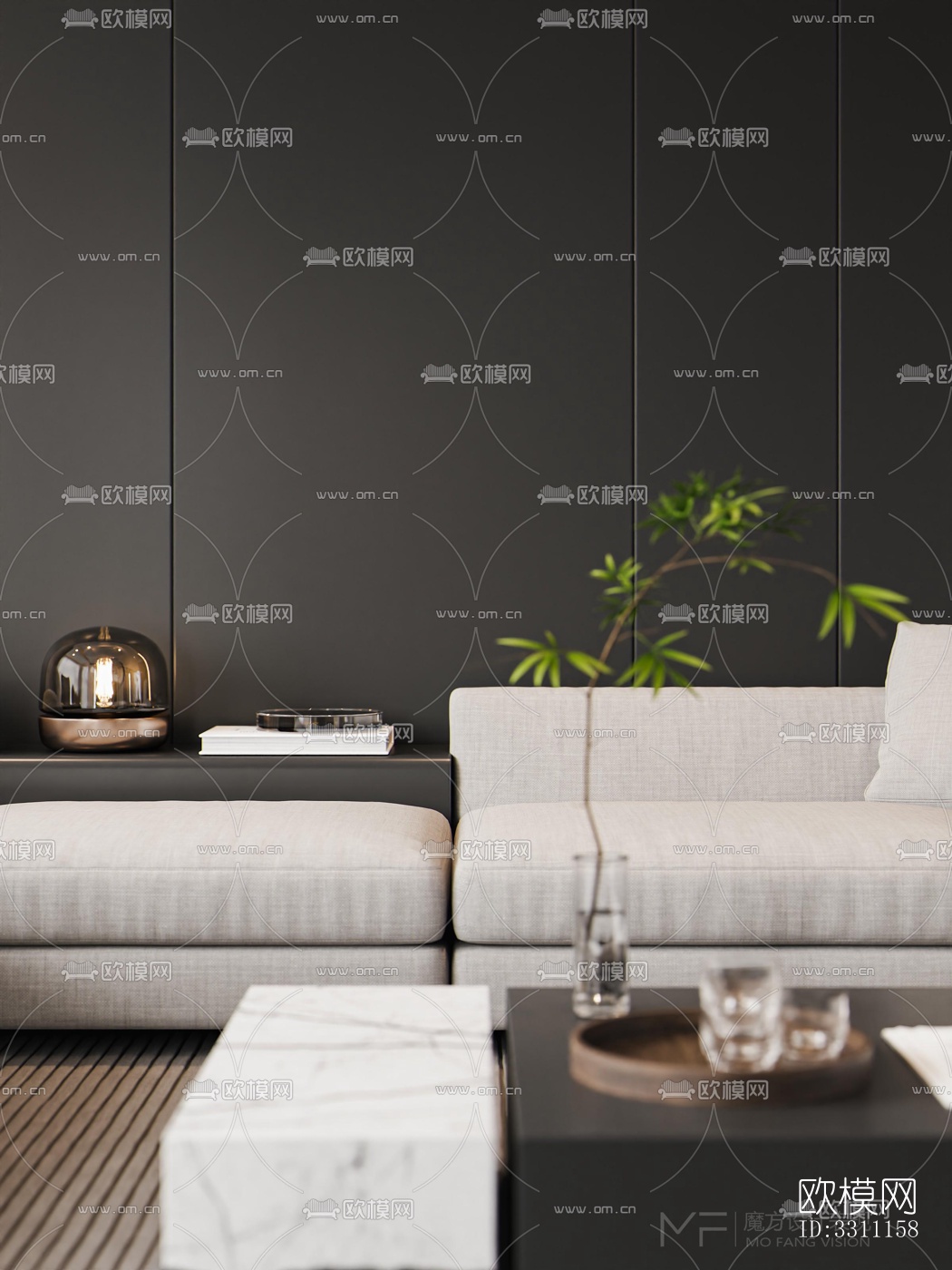 现代客餐厅效果图下载（渲染图8）