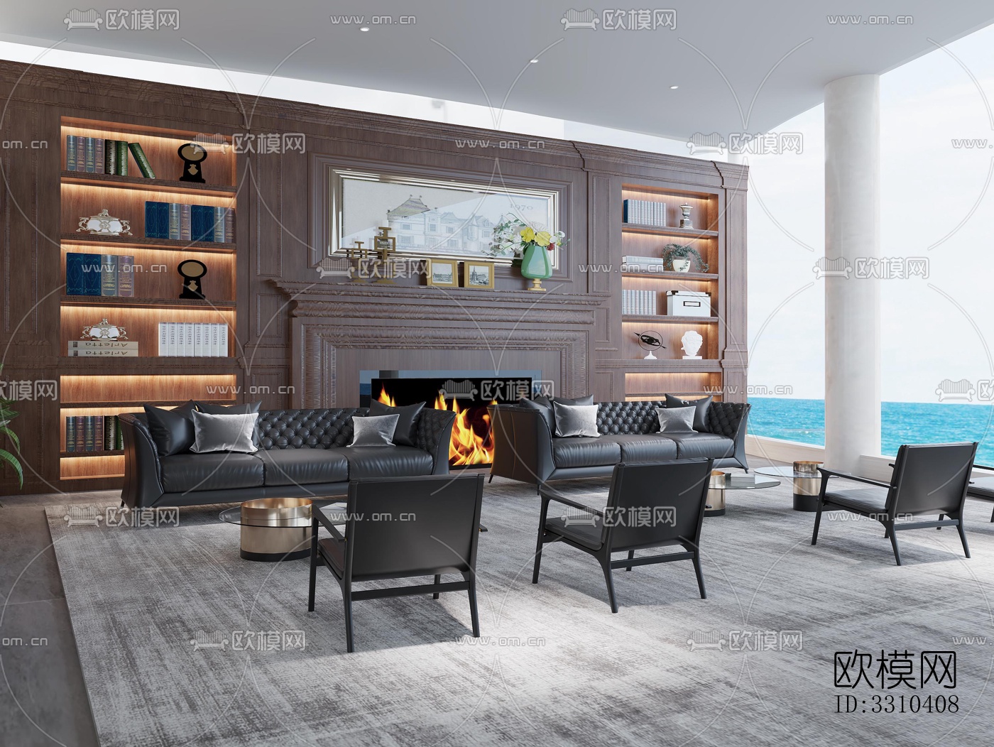 原木风图书馆效果图下载（渲染图4）