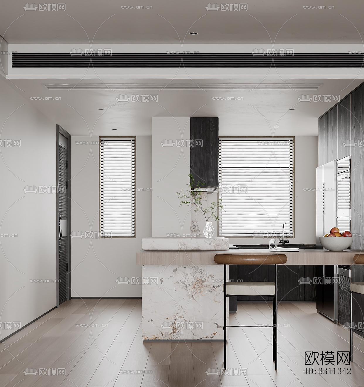 现代客餐厅效果图下载（渲染图5）