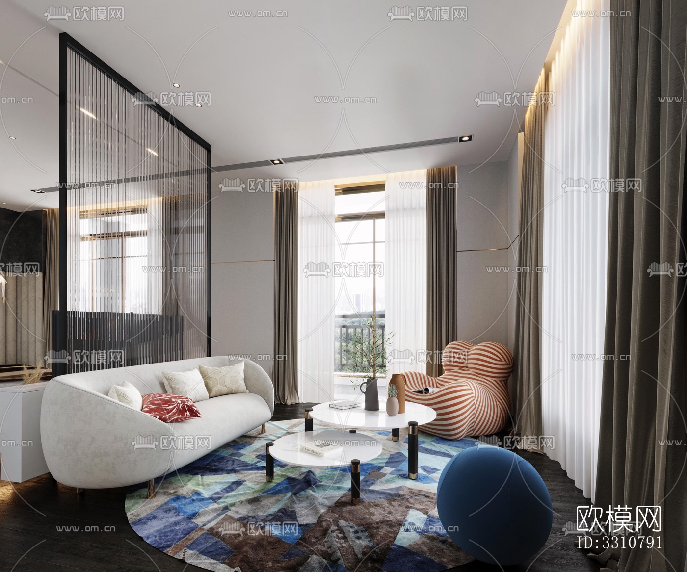 现代卧室效果图下载（渲染图5）