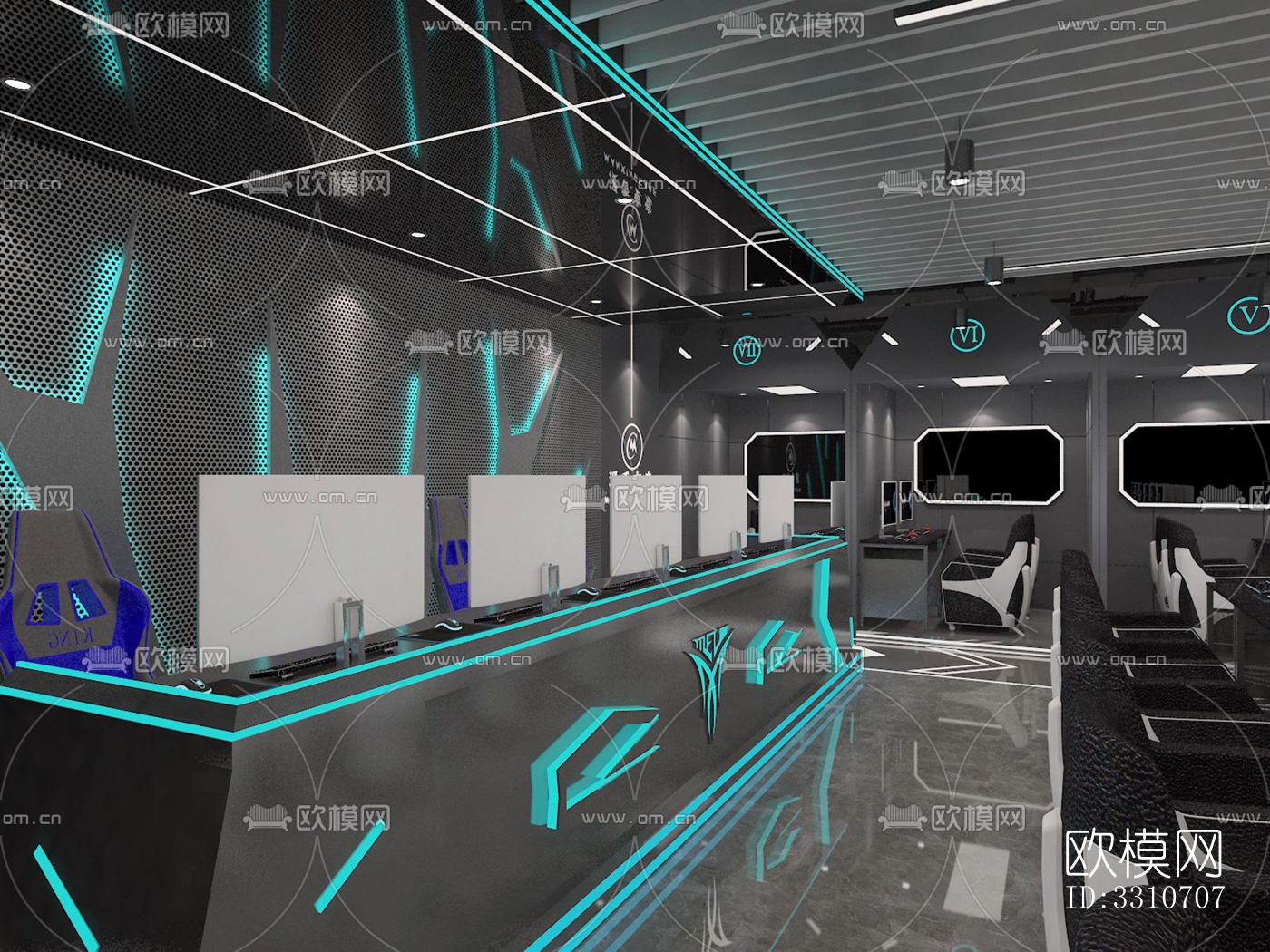 现代网咖效果图下载（渲染图8）