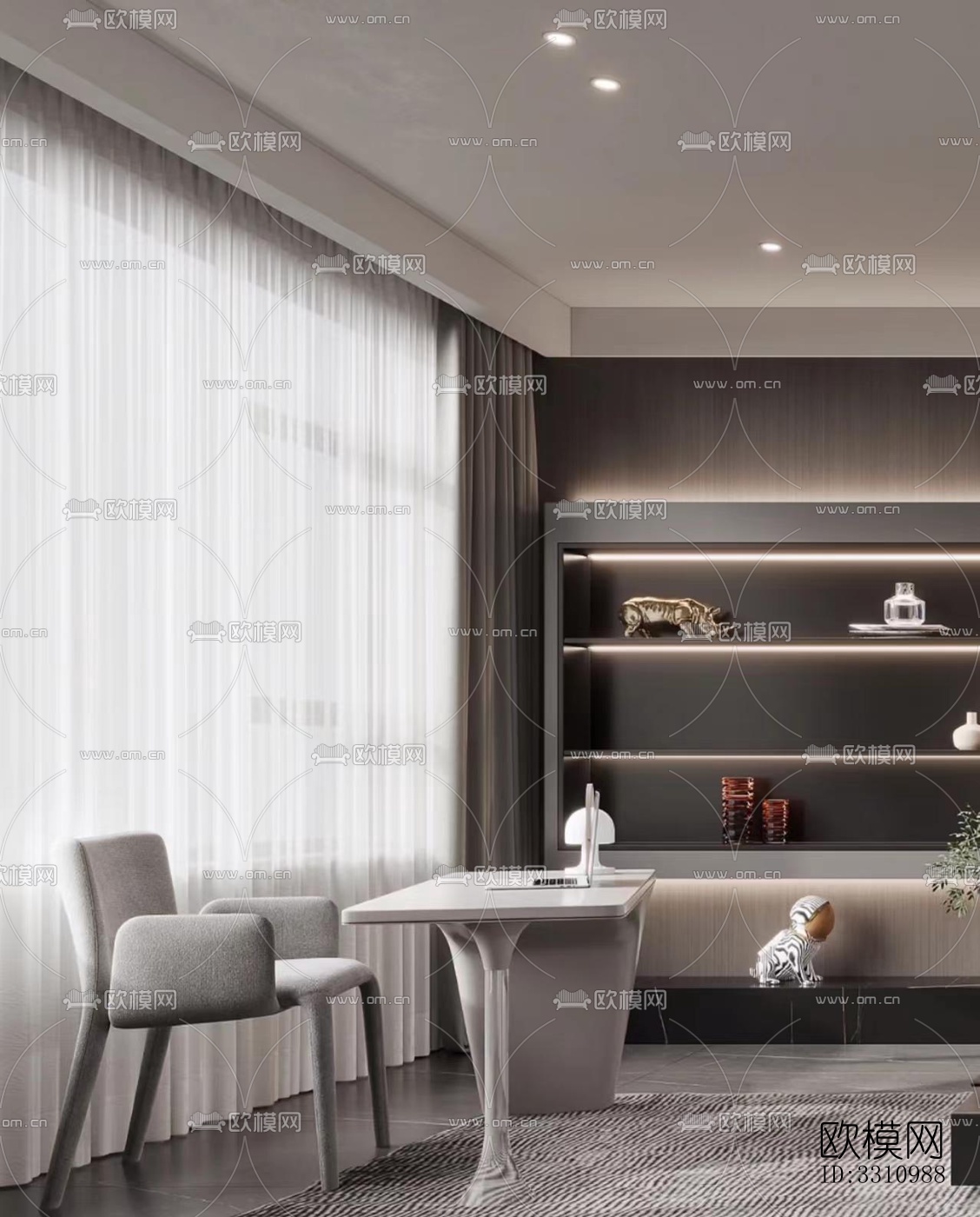 现代客餐厅效果图下载（渲染图6）