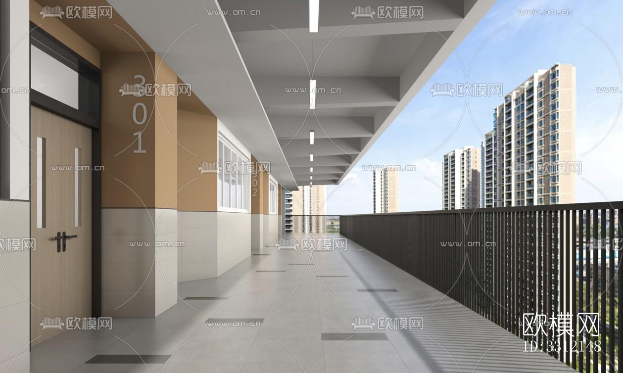 现代学校效果图下载（渲染图7）