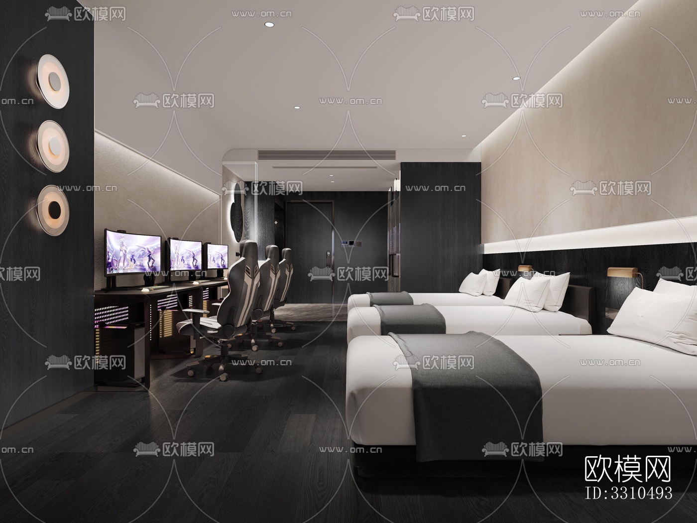 现代酒店民宿效果图下载（渲染图4）