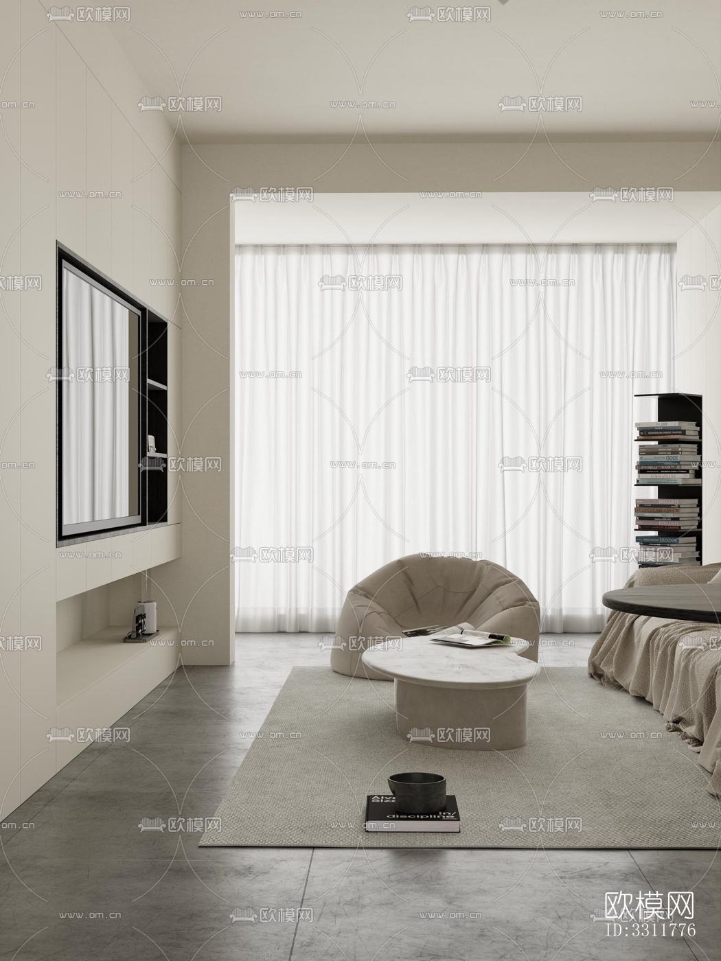 现代客餐厅效果图下载（渲染图5）