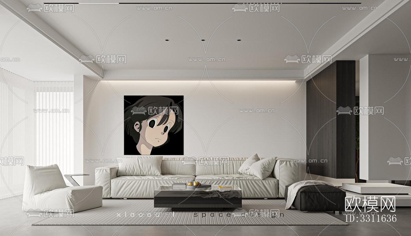 现代客餐厅效果图下载（渲染图6）