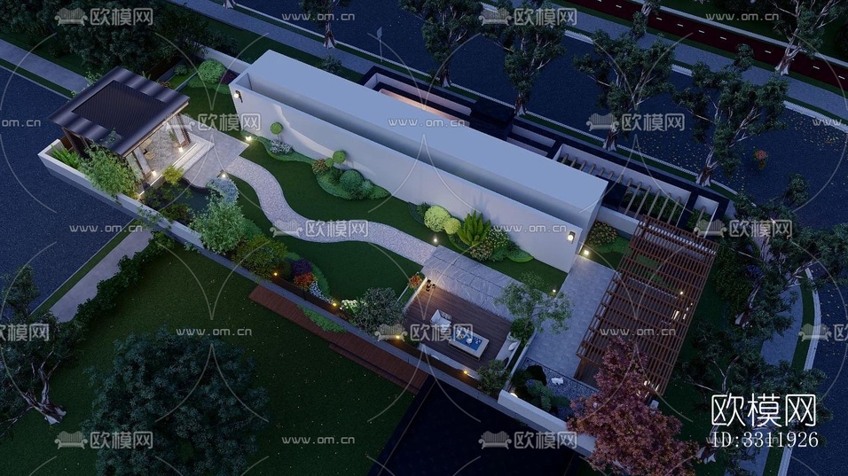 中式陽臺花園效果圖下載(渲染圖3)