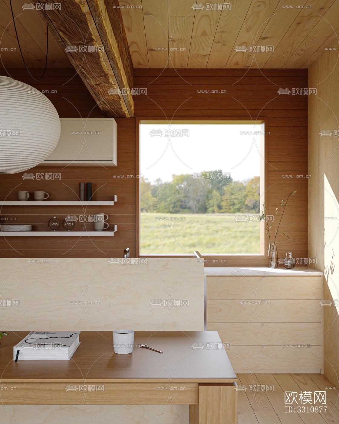 现代客餐厅效果图下载（渲染图9）