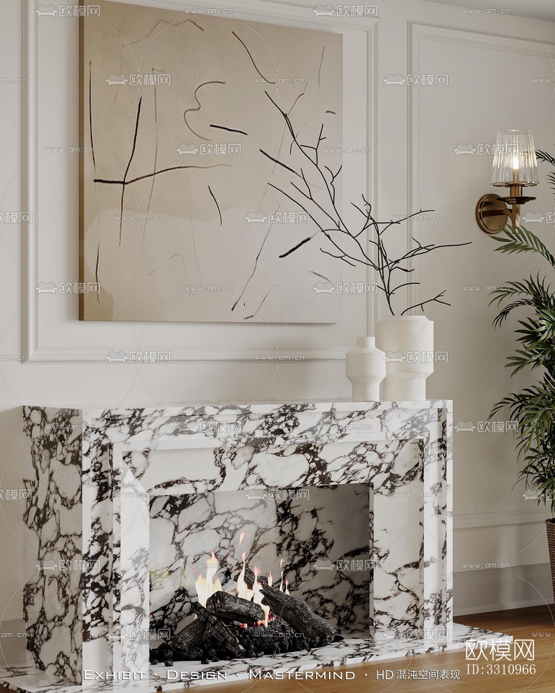 现代客餐厅效果图下载（渲染图2）