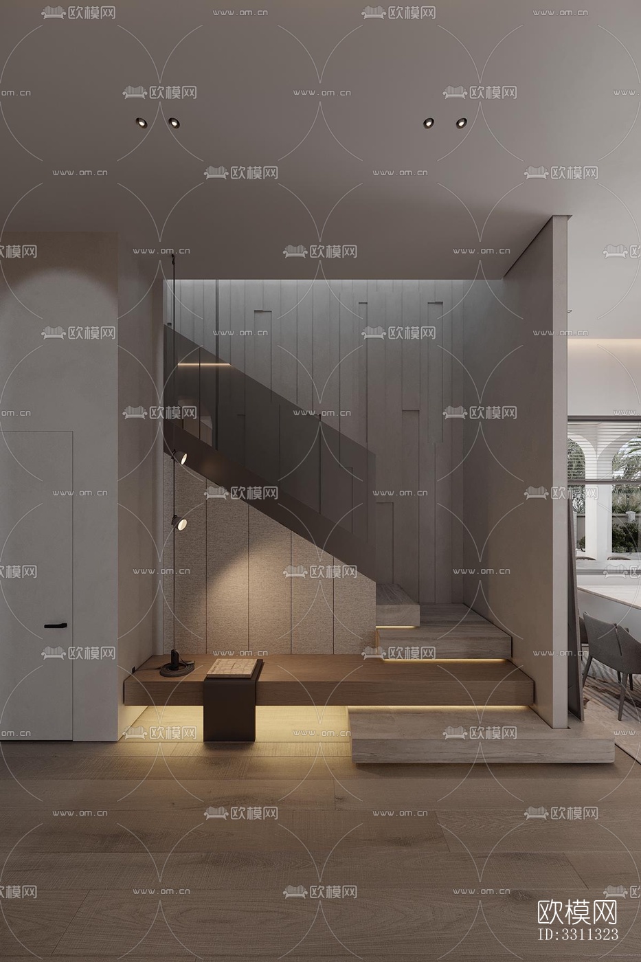 现代客餐厅效果图下载（渲染图12）