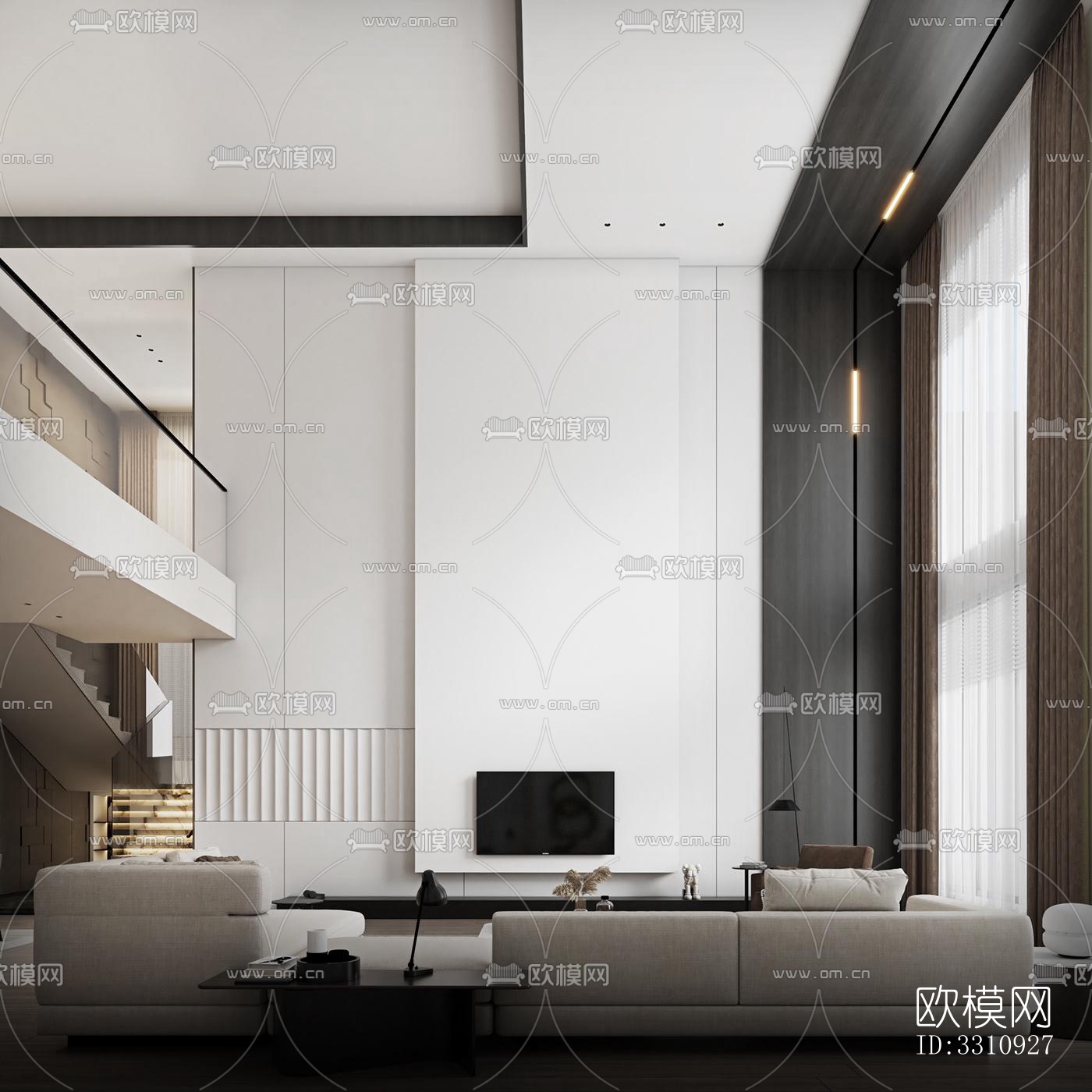 现代客餐厅效果图下载（渲染图12）