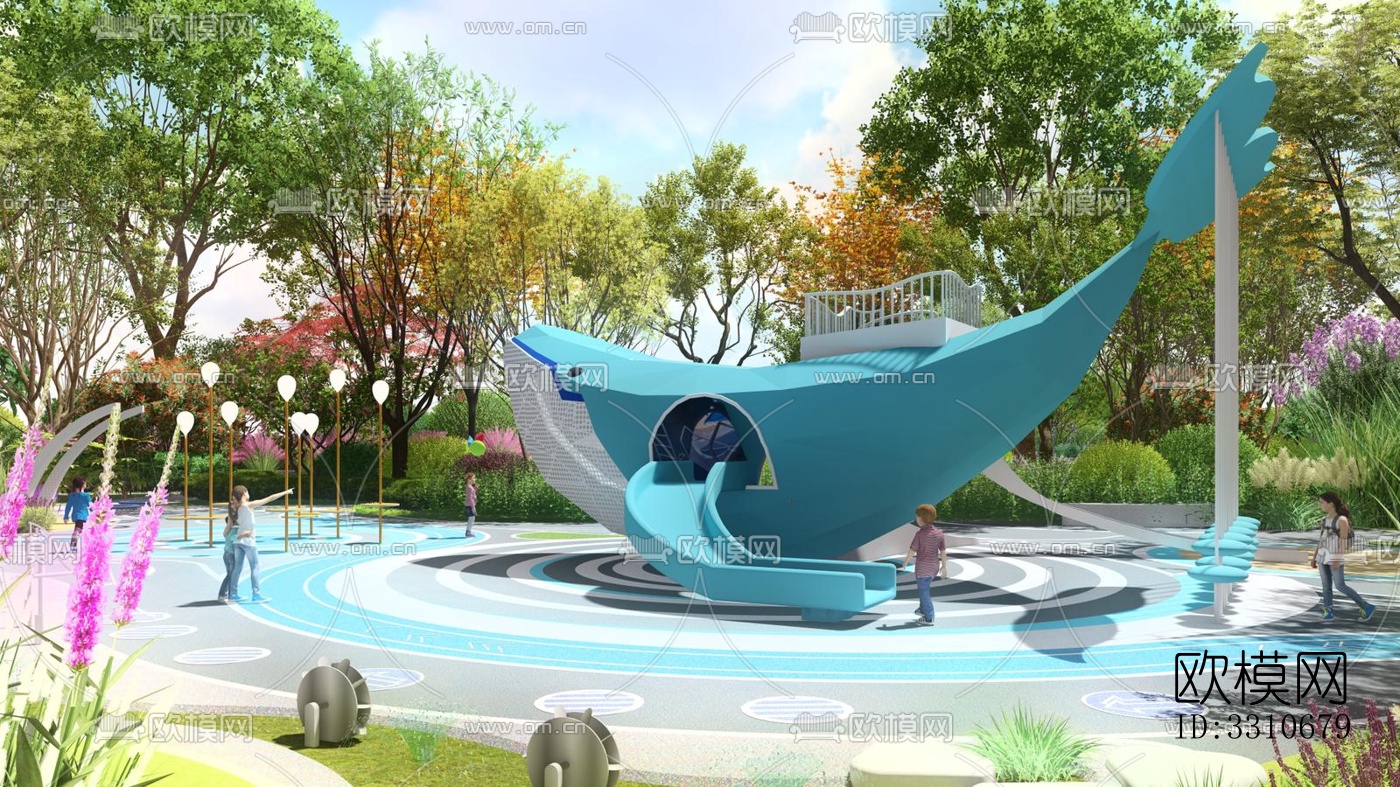 现代儿童游乐效果图下载（渲染图8）