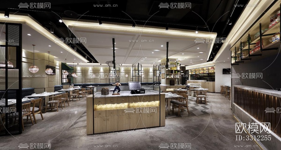 現(xiàn)代中餐廳效果圖下載(渲染圖5)