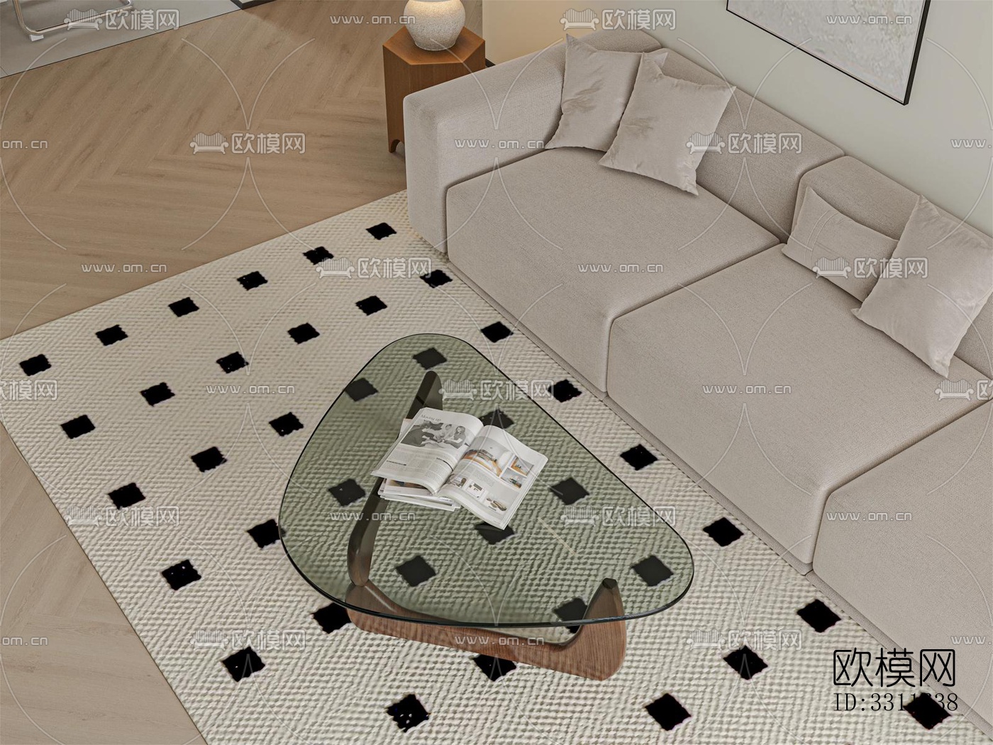 现代客餐厅效果图下载（渲染图6）