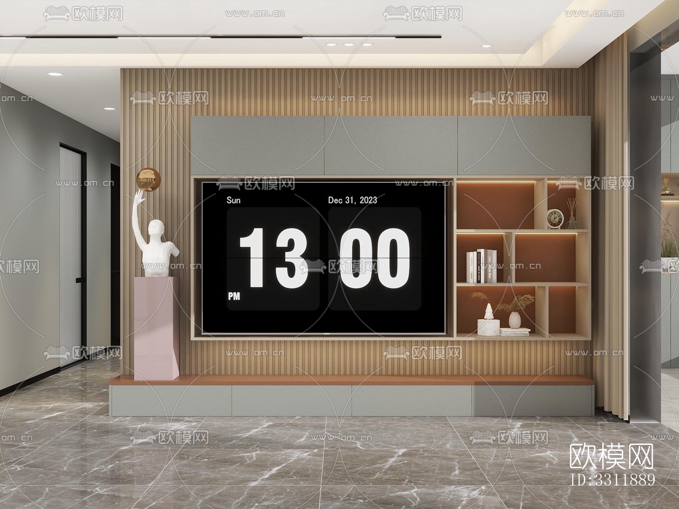 现代客餐厅效果图下载（渲染图2）