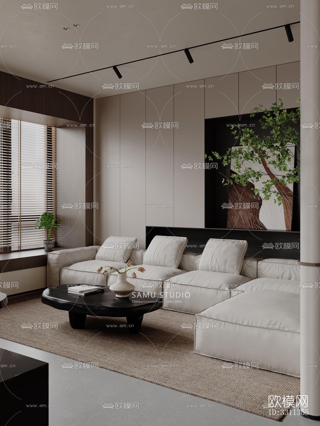 现代客餐厅效果图下载（渲染图7）