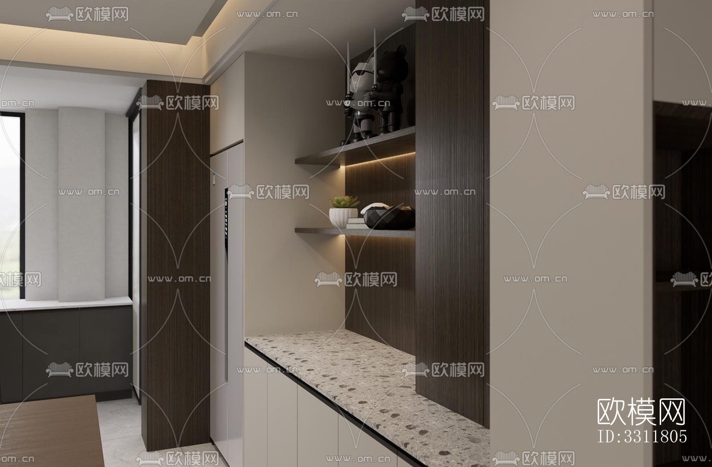 现代客餐厅效果图下载（渲染图2）