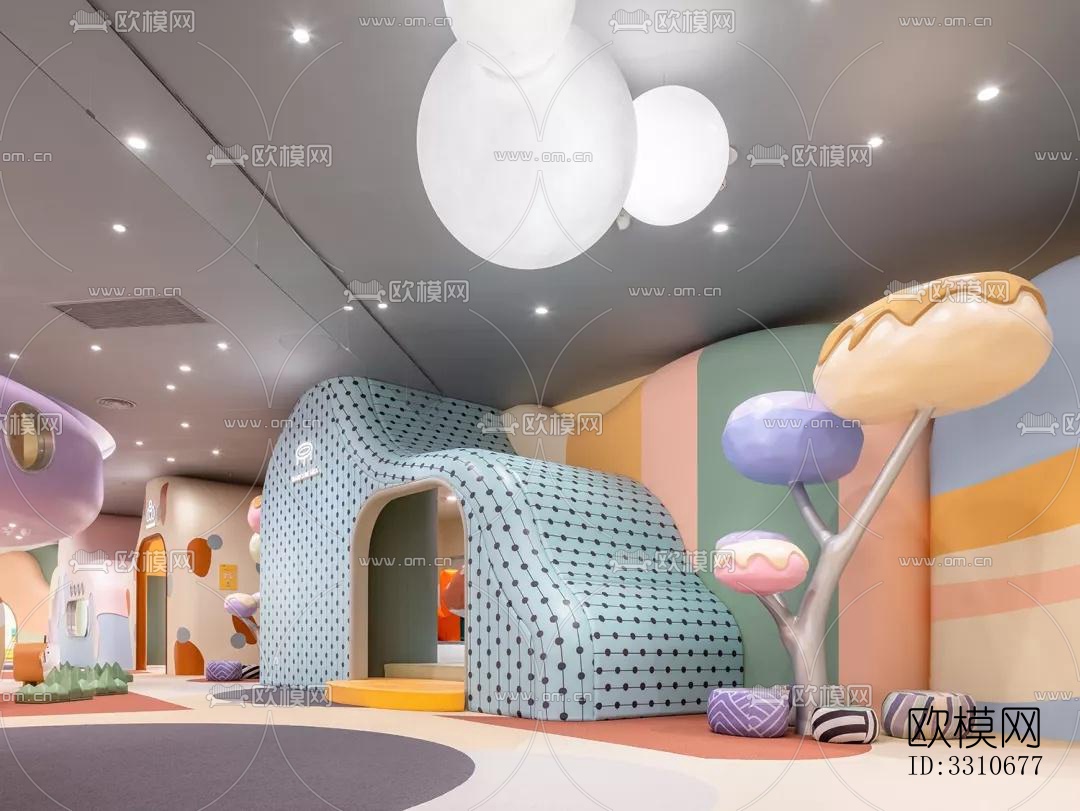 现代儿童游乐效果图下载（渲染图2）