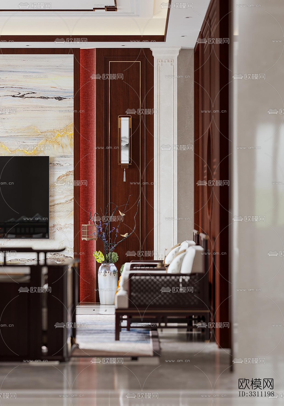 现代客餐厅效果图下载（渲染图4）