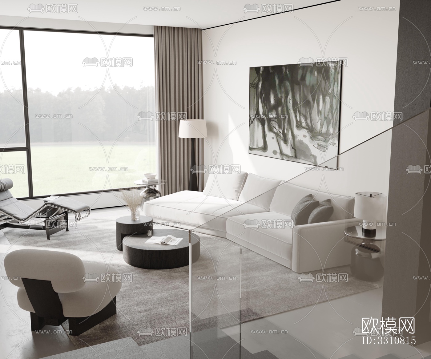 现代客餐厅效果图下载（渲染图7）