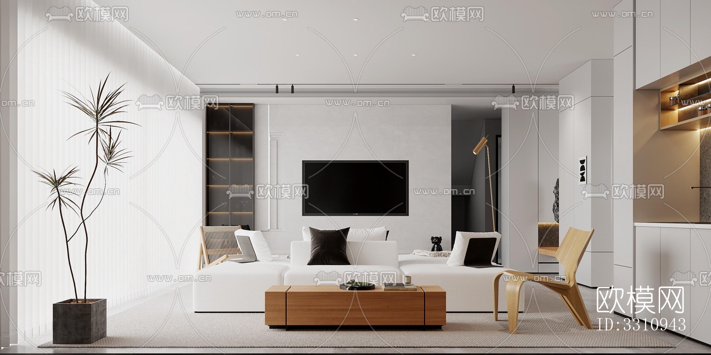 现代客餐厅效果图下载（渲染图6）