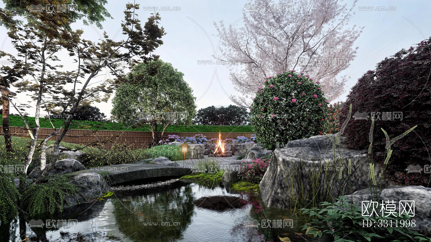 现代阳台花园效果图下载（渲染图5）