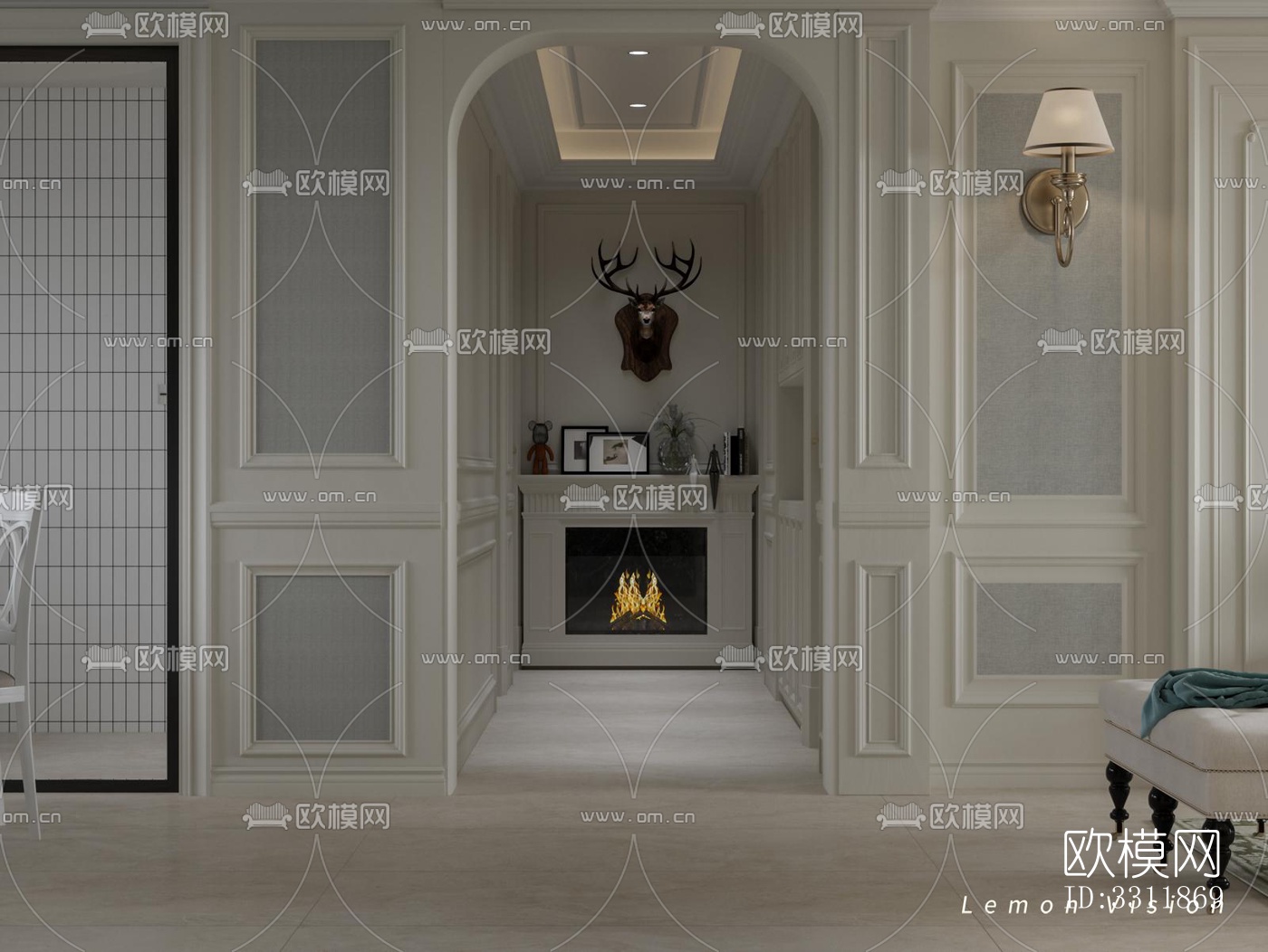 现代客餐厅效果图下载（渲染图3）