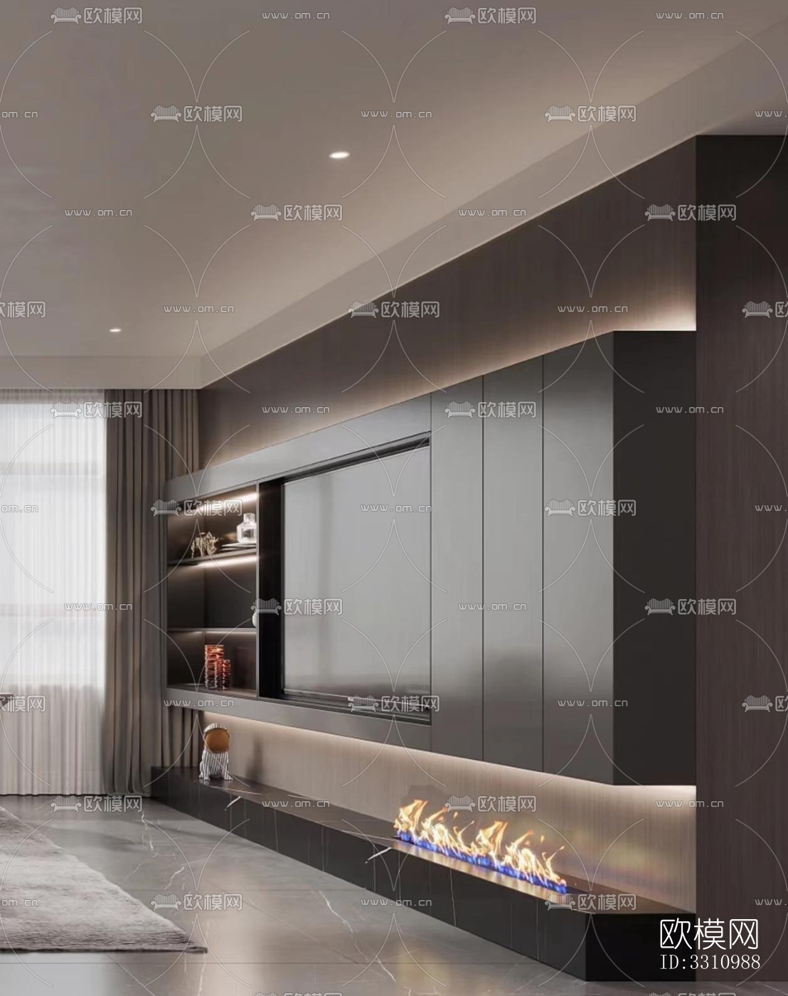 现代客餐厅效果图下载（渲染图1）