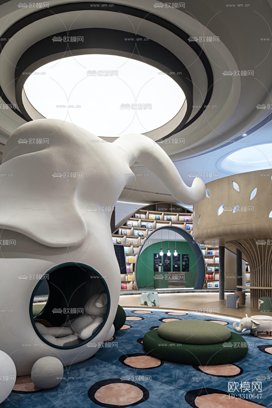 现代儿童游乐效果图下载（渲染图7）