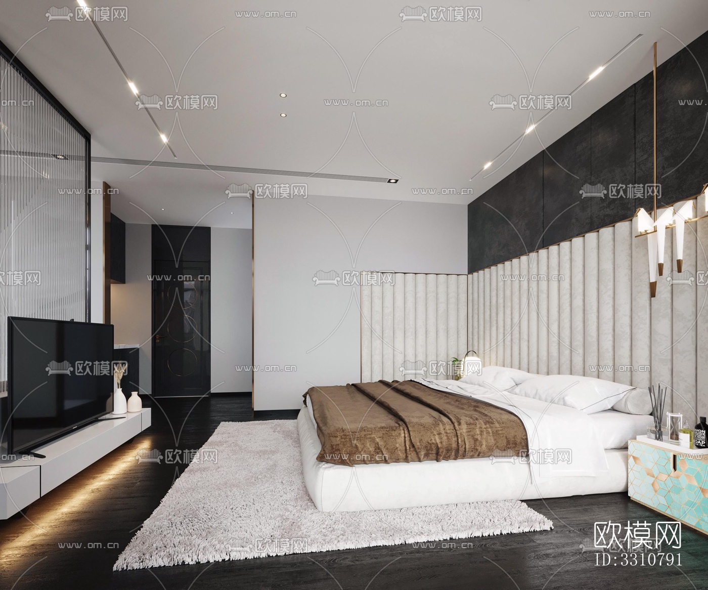 现代卧室效果图下载（渲染图6）