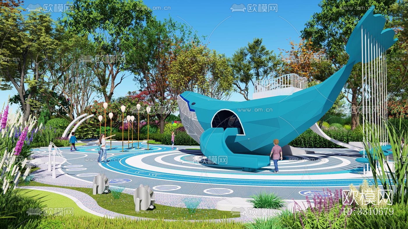 现代儿童游乐效果图下载（渲染图7）