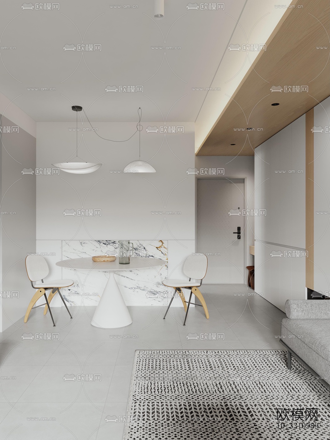 现代客餐厅效果图下载（渲染图5）