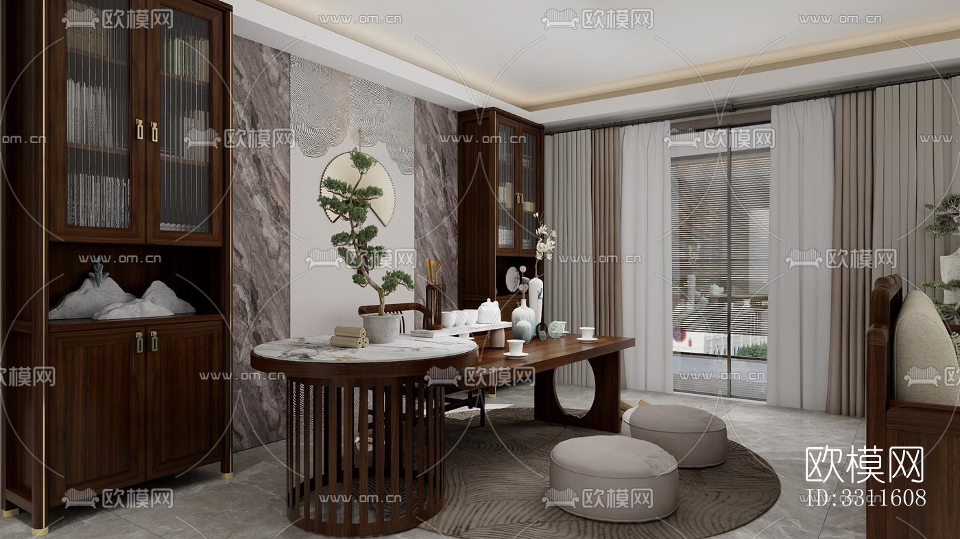 现代客餐厅效果图下载（渲染图7）