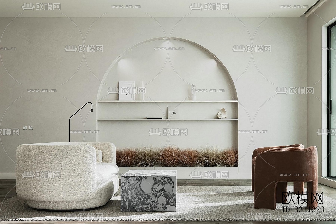 现代客餐厅效果图下载（渲染图3）