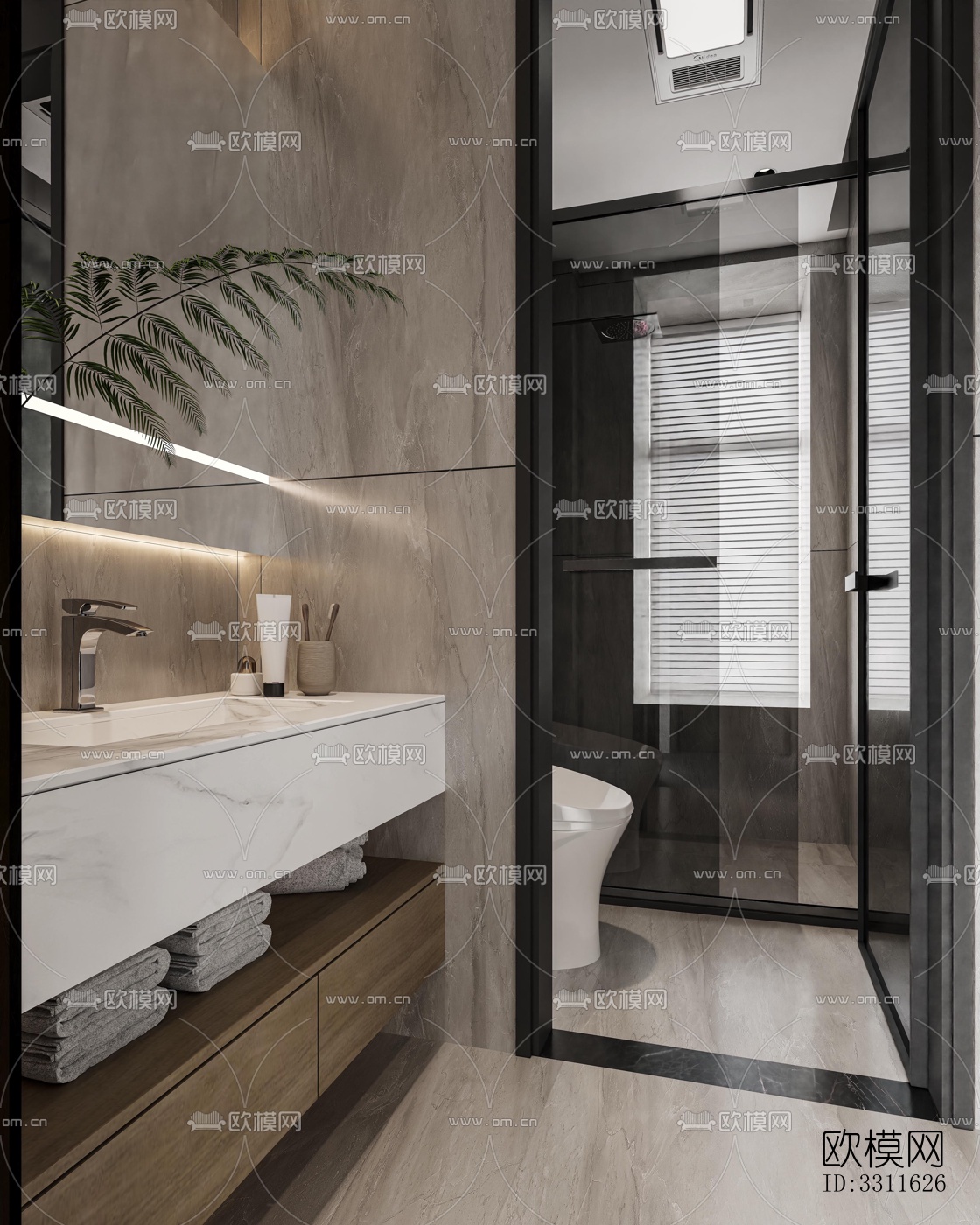 现代客餐厅效果图下载（渲染图5）