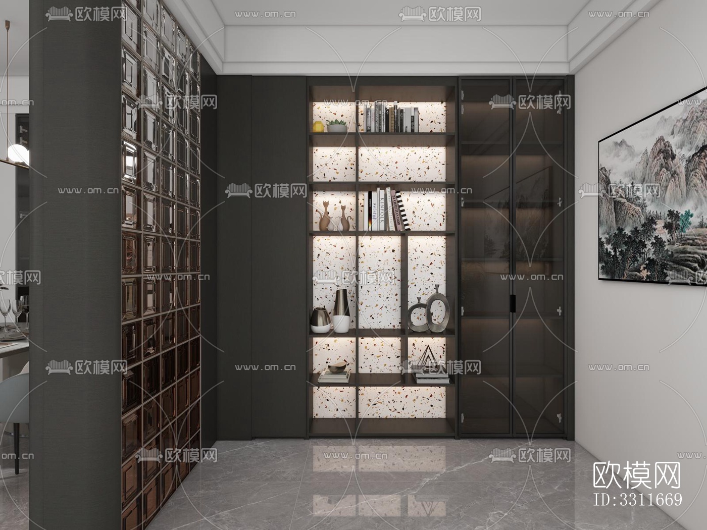 现代客餐厅效果图下载（渲染图3）